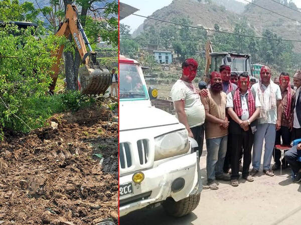 पुर्चौंडीमा खडीखेत–दाडीमबाटा–वसन्तपुर सडकको ट्र्याक खुल्यो 